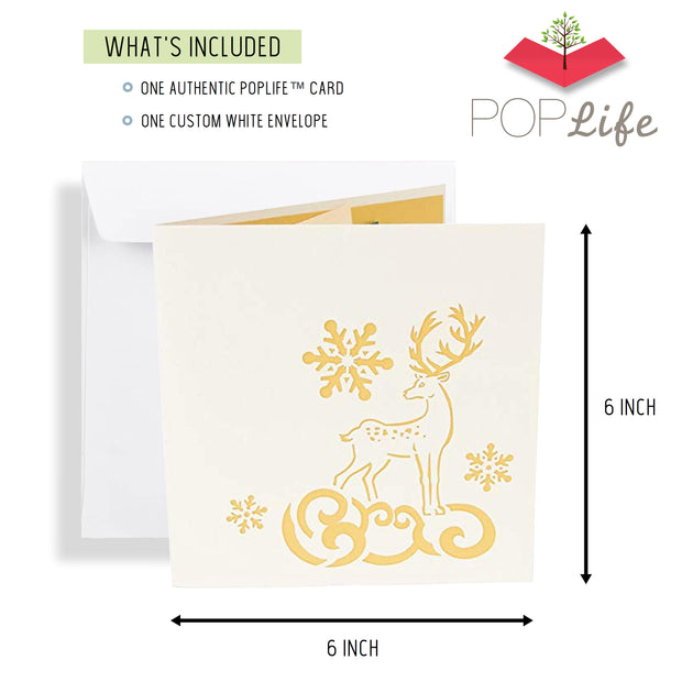 Reindeer in the Forest Pop Up Holiday Card