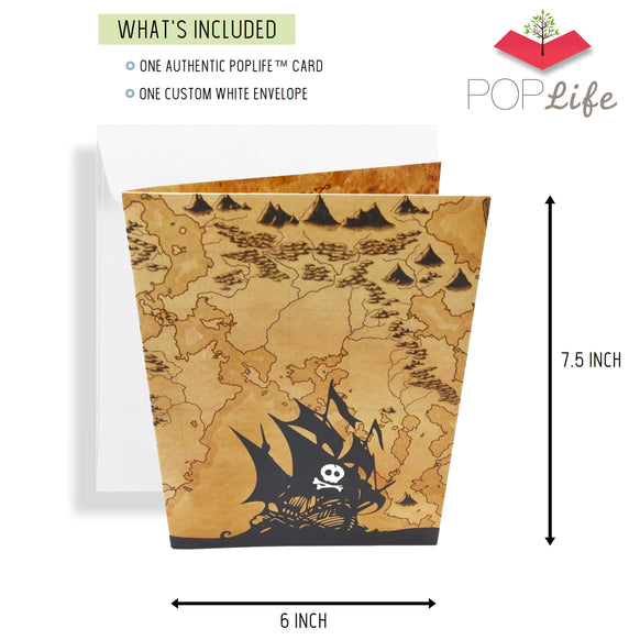 Pirate Ship & Treasure Map Pop Up Card