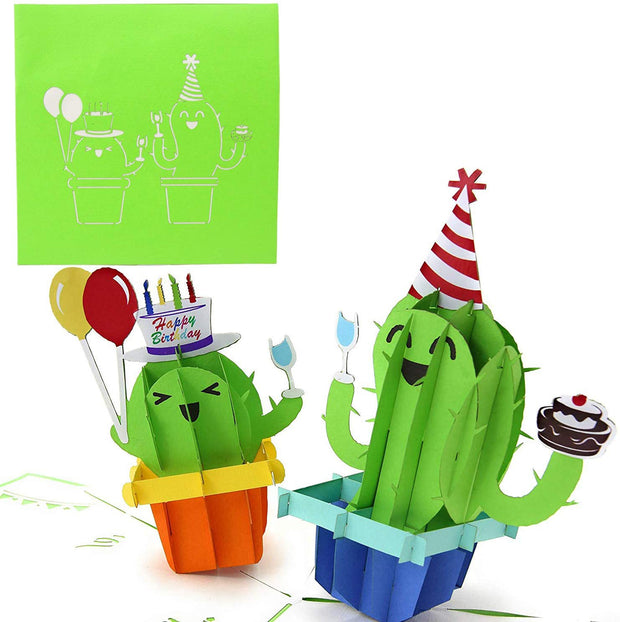 Cactus Birthday Party Pop Up Card