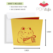 Maneki-Neko Lucky Cat Pop Up Card