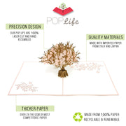 Card with precision design, quality materials, and thicker paper