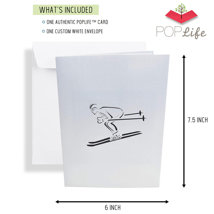 Mountain Skier Pop Up Card