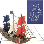 Man O' War Ship Pop Up Card