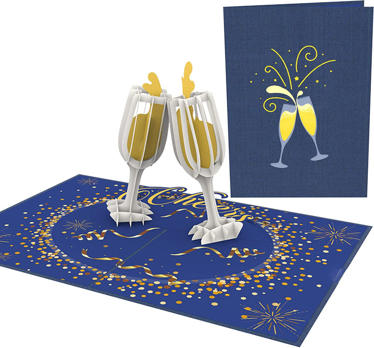 Champagne Cheers Pop Up Card