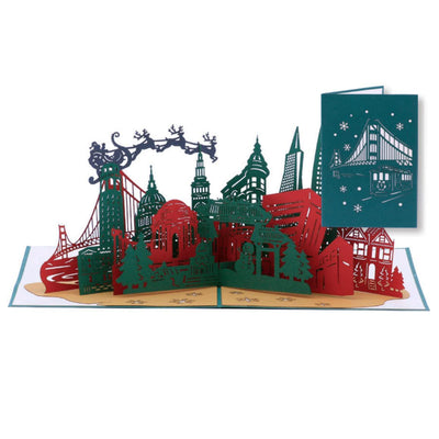 Christmas Town Center Pop Up Card