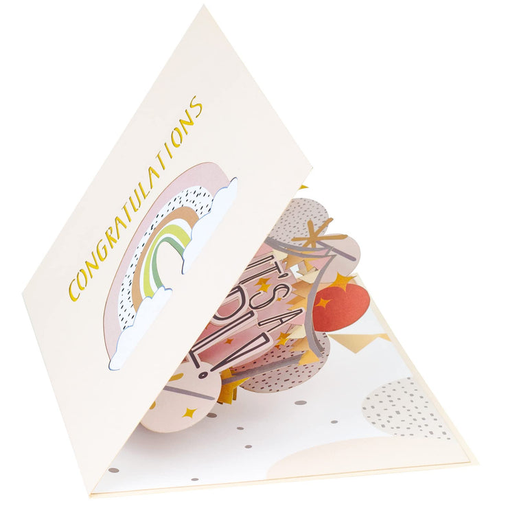 "Congratulations It's a Girl!" Pop Up Card