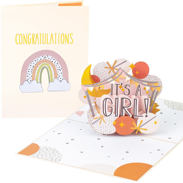 "Congratulations It's a Girl!" Pop Up Card