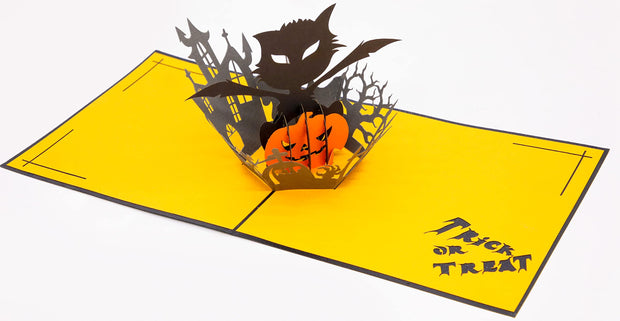 Evil Bat Halloween Pop Up Card