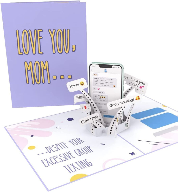 Funny Mom Group Texting Pop Up Card