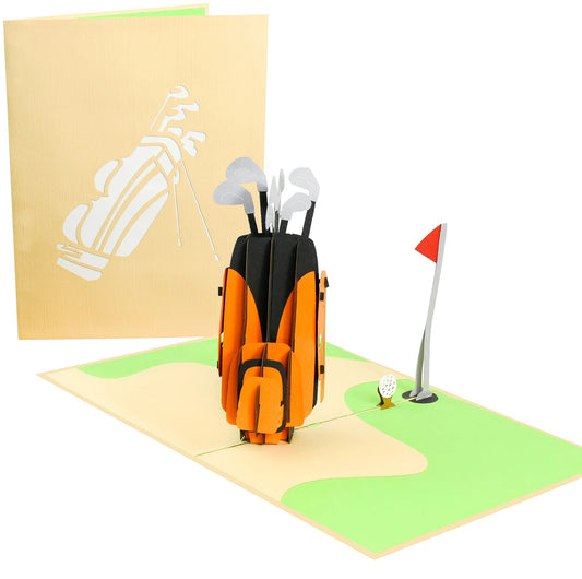 Golf Clubs Pop Up Card