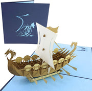 Norse Viking Ship Pop Up Card