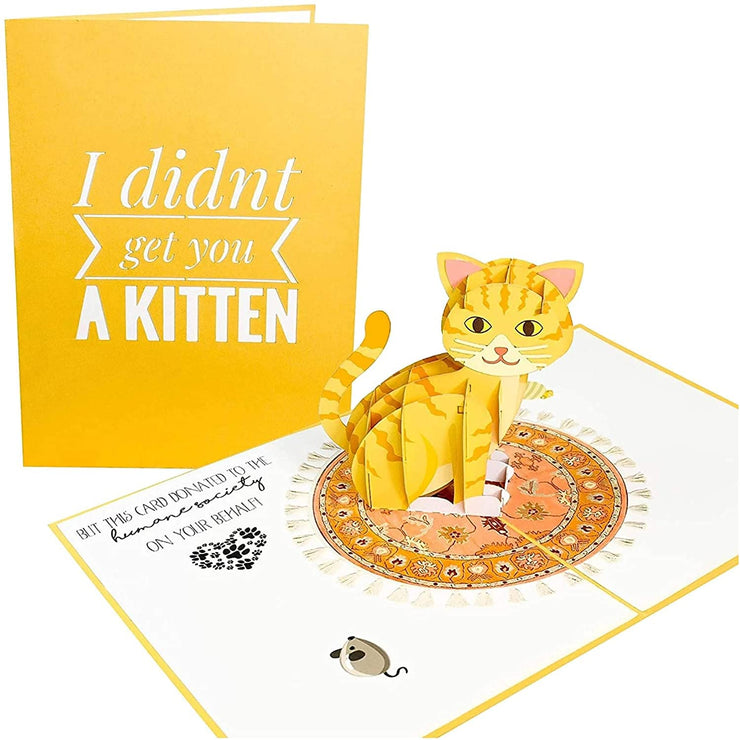 Funny Kitten Pop Up Card - GivePop, $1 donated to the Humane Society