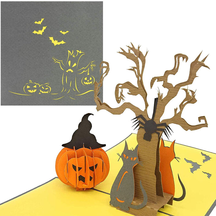Halloween Pumpkin & Spooky Tree Pop Up Card