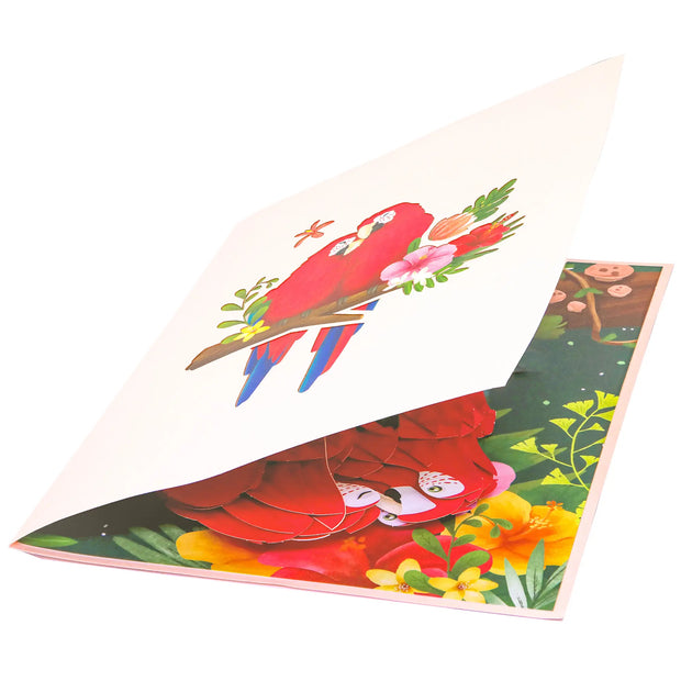 Parrot Love Birds Pop Up Card