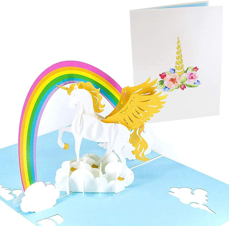 Unicorn Rainbow Pop Up Card