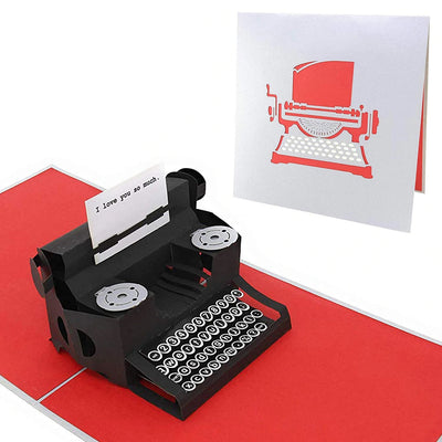 "I Love You So Much.” Typewriter Pop Up Card