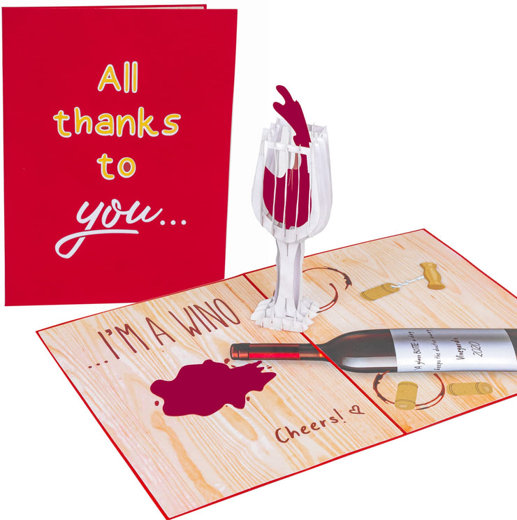 Funny Wino Pop Up Card