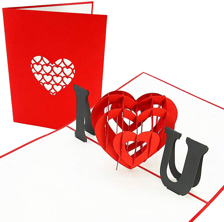 I Love You Heart Pop Up Card