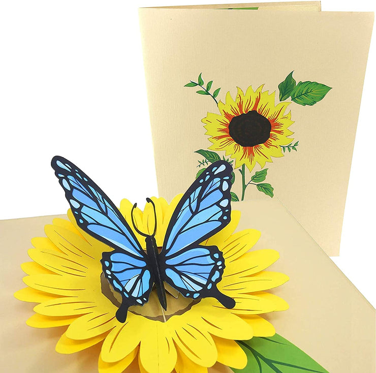 Blue Butterfly and Sunflower Pop Up Card