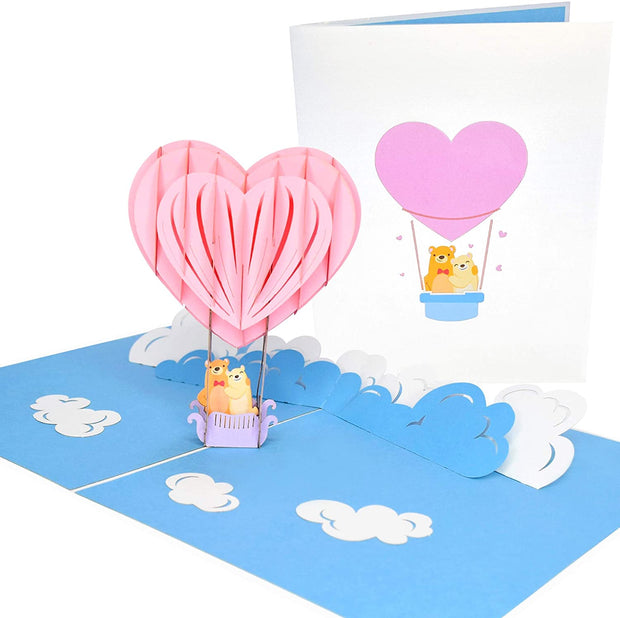 PopLife Hot Air Balloon Heart Pop Up Card