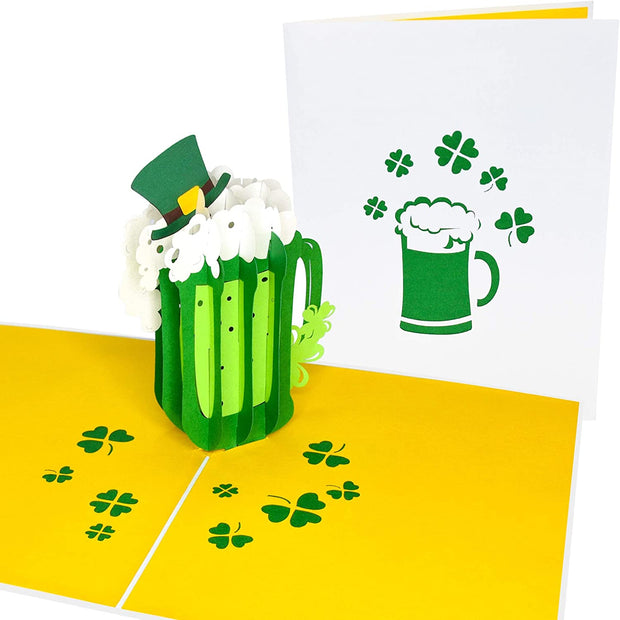 PopLife Green St. Patrick's Day Beer Pop Up Card